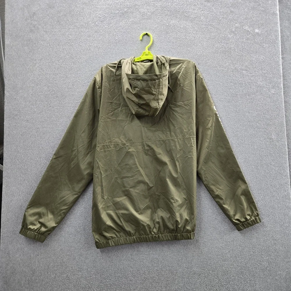 Brixton Men Jacket L Green Claxton Crest Logo Patch Windbreaker Lined